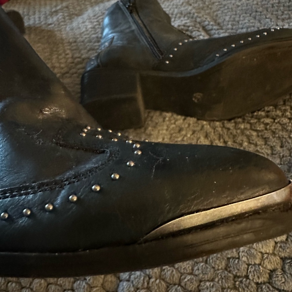Black Studded Ankle Boots
